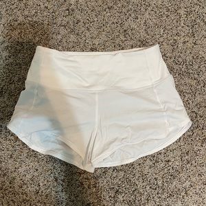 White lululemon speed up shorts high waisted